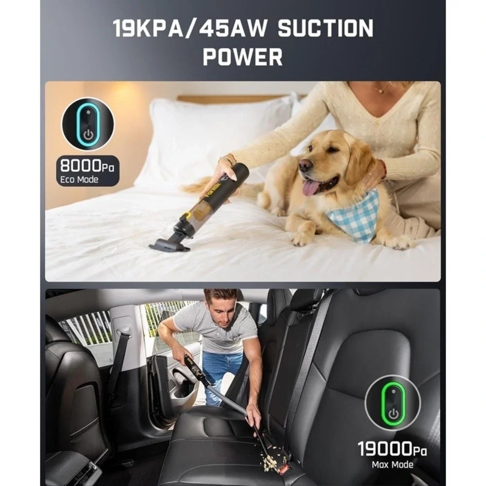 Fanttik Slim V8 APEX In Black Car Vacuum 4-in-1 Portable Mini Cordless